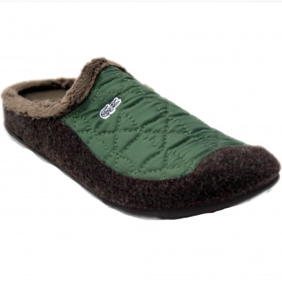 Vulcabicha 4885 - Slippers For Living House With Tracksuit And Crocodile Fabric In Khaki Green And Garnet