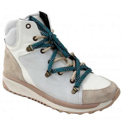 Gaimo Matilda - White Leather Ankle Boots With Two Laces