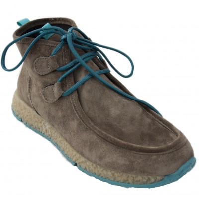 Gaimo Prince - Zapatos Casual Con Cordones Suela Y Cordones Azul Turquesa Piel De Ante Marrón Claro