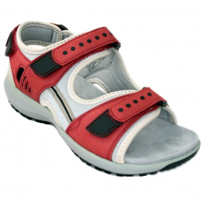 Westland Olivia 02 - Adjustable Sports Sandals With Textile Adhesive In Blue And Red