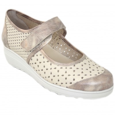 Bona Moda 97903 - Merceditas Leather With Holes Removable Insole Light Colors