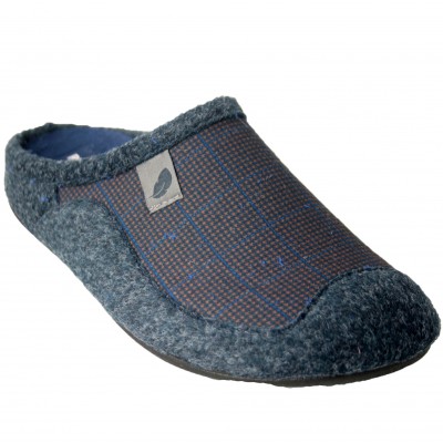 Roal 30017 - Men's Boy's Modern Home Slippers Navy Blue With Squares