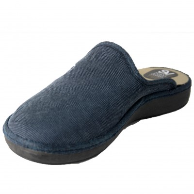 Salve Confort 09D-244 - Zapatillas De Estar Por Casa Home Liso Azul Mari Con Suela Gruesa