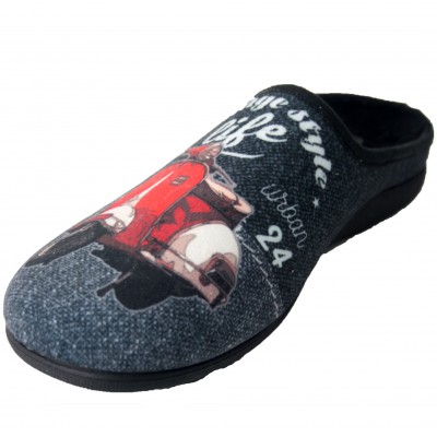 Rodevil 535 - Open Toe Home Slippers Boy Motorcycle Classic Vespa