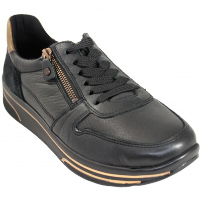 Ara 32440 - Zapatos Deportivos Casual Con Cordones y Cremallera en Beig o Negre