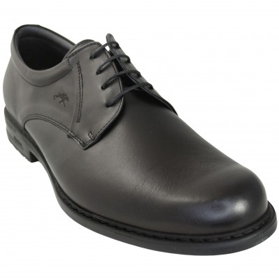 Fluchos 8466 - Classic Black Leather Dress Shoes With Lace Up