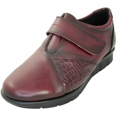 Doctor Cutillas 76204 - Zapatos Casual De Piel Negra o Granate Con Detalle De Charol Y Velcro