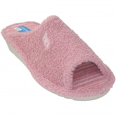 Niagara 433 - Terry Slippers With Smooth Wedge In Pink, Lilac And Blue