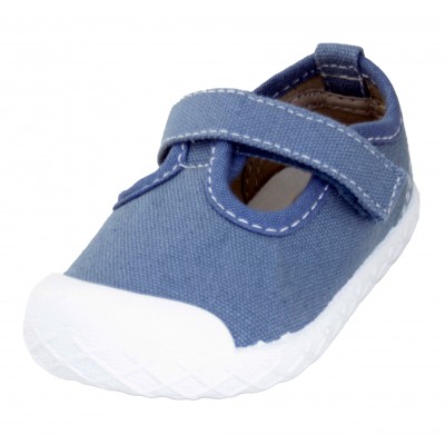 Chicco Calix - Closed Sandals In Blue Canvas Reinforced Toe Removable Very Flexible Insole