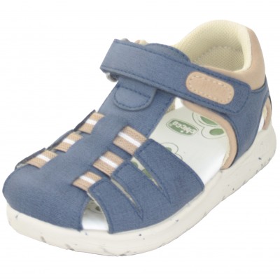 Chicco Croket - Sandalias Cerradas De Piel Infantiles Azul Marino Con Velcro