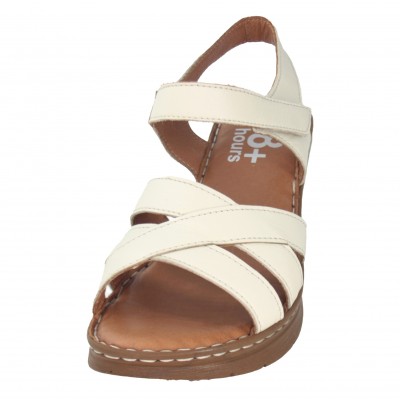 48Horas 315402 - Light Leather Sandals With Heel Very Soft And Comfortable Insole And Textile Adhesive