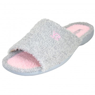 Vulcabicha 4905 - Light Gray and Pink Flat Open Toe Summer Slippers