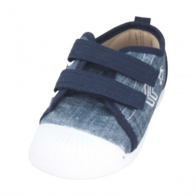 Vulcabicha 4617 - Children's Mid-season Canvas Sneakers with Velcro and Reinforced Toe