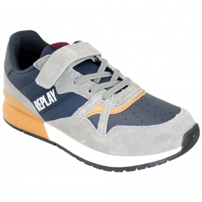 Replay JS290022L - Sports Shoes In Dark Blue or Light Gray Velcro And Elastic Laces