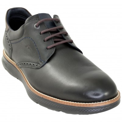 Fluchos F1351 - Classic Shoes in Black or Dark Brown Leather Round Toe and Laces
