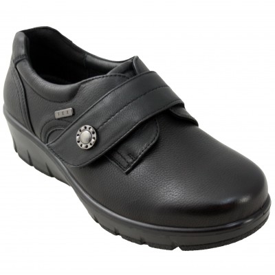 Comfort 799-4 - Zapatos De Piel Lisa Mujer Ancho Especial Velcro Plantilla Extraible