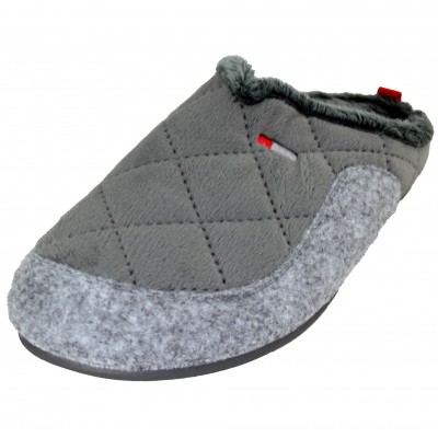 Cabrera 3598 - Men's Boy's Open Toe Slippers Gray Stitched Furry Warm Sports
