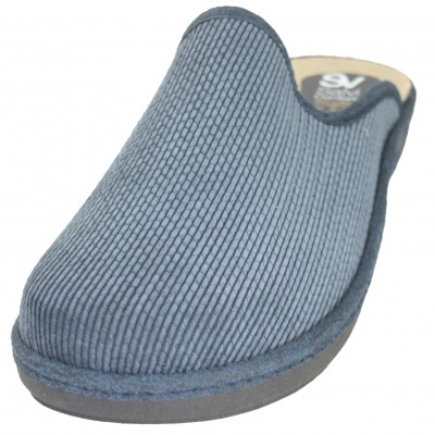 Salvi 09D-000 - Men's Boy's Classic Open Toe Slippers Navy Blue Foam Insole