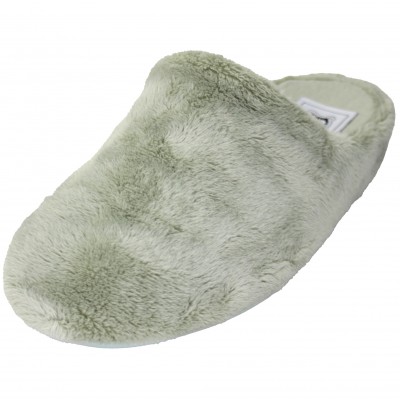 Marpen Slippers 603IV23 - House Slippers For Women Girls Smooth Soft Hairy Green or Light Blue