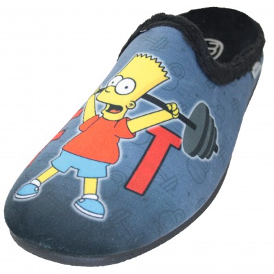 Gomus Muro 9826 - Home Slippers Man Boy The Simpsons Homer And Bart Doing Crossfit