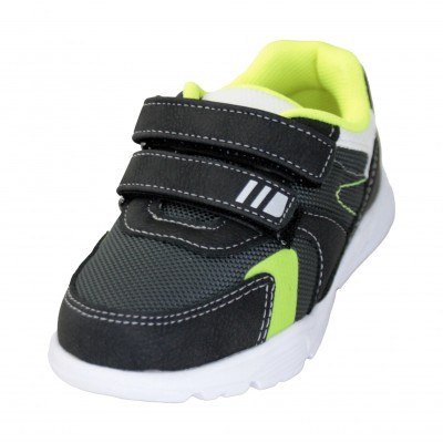 Chicco Farm - Black Velcro Sports Shoes With Inner Velcro And Light Green Details Removable Insole