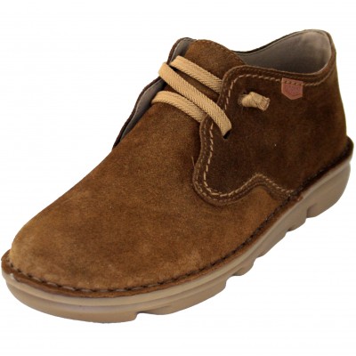 Onfoot 30630 - Boys' Turned Leather Shoes Light Brown With Elastics Flexible Rubber Sole