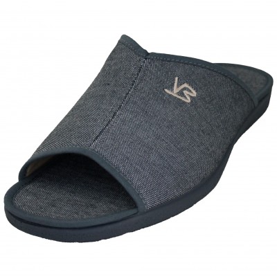 Vulcabicha 4425 - Dark Gray Open Toe Cotton Home Slippers For Men