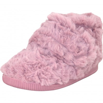 Vulca Bicha 097 - Sabatilles De Estar Per Casa Bota Amb Pel Arrissat En Rosa, Blau o Gris Clar Conjunt Mare Infant