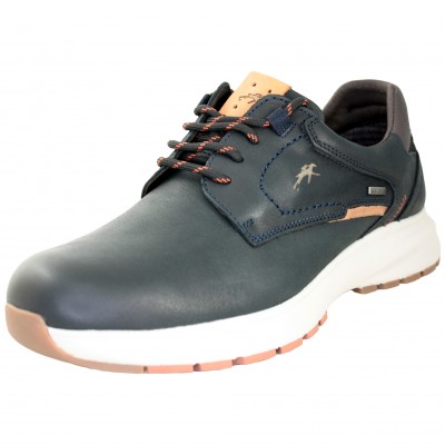 Fluchos F2067 - Navy Blue or Brown Leather Lace Up Shoes For Men Rugged And Lined