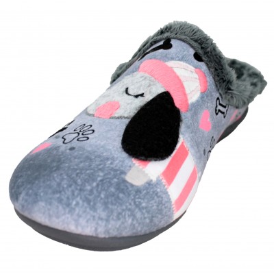 VulcaBicha 4352 - Women's House Slippers, Salchixa Dog With Striped Hat