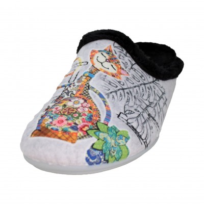 VulcaBicha 1380 - Women's Artistic Cat and Dog Happy House Slippers