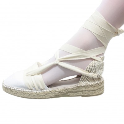 Mid Heel Espadrilles Tres Vetes Beig