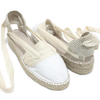 Mid Heel Espadrilles Tres Vetes Beig