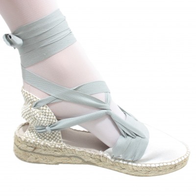 Mid Heel Espadrilles Tres Vetes Light Grey