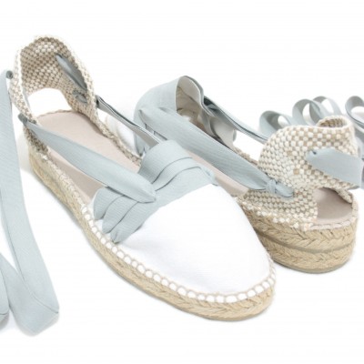 Mid Heel Espadrilles Tres Vetes Light Grey