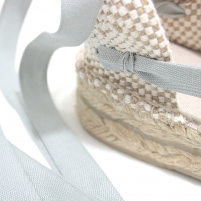 Mid Heel Espadrilles Tres Vetes Light Grey