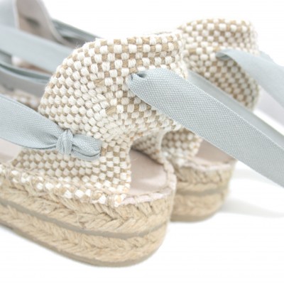 Mid Heel Espadrilles Tres Vetes Light Grey