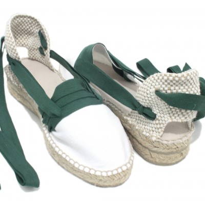 Mid Heel Espadrilles Tres Vetes Dark Green