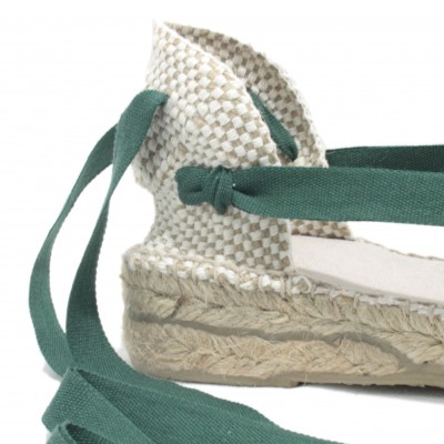 Mid Heel Espadrilles Tres Vetes Dark Green