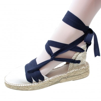 Mid Heel Espadrilles Tres Vetes Navy Blue