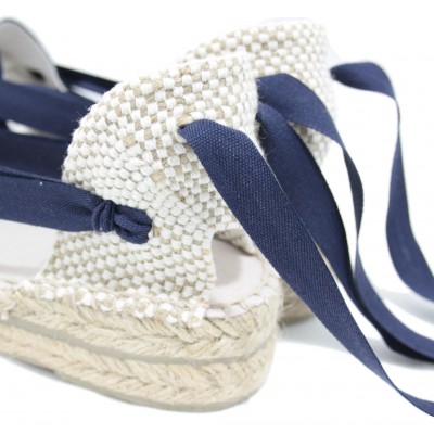 Mid Heel Espadrilles Tres Vetes Navy Blue