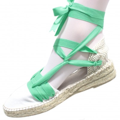 Mid Heel Espadrilles Tres Vetes Light Green