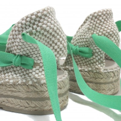 Mid Heel Espadrilles Tres Vetes Light Green