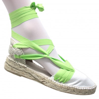 Mid Heel Espadrilles Tres Vetes Lime Green