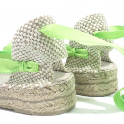 Mid Heel Espadrilles Tres Vetes Lime Green