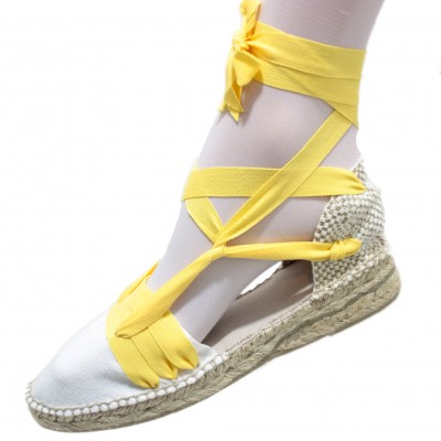 Mid Heel Espadrilles Tres Vetes Yellow