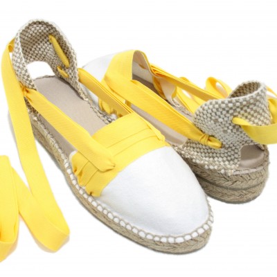 Mid Heel Espadrilles Tres Vetes Yellow