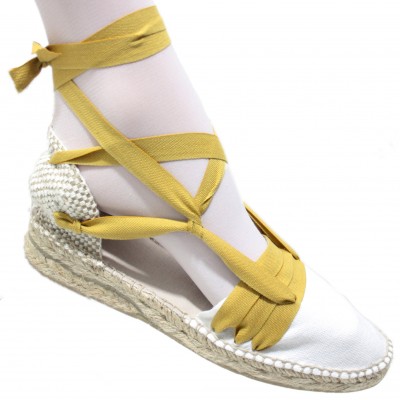 Mid Heel Espadrilles Tres Vetes Mustard