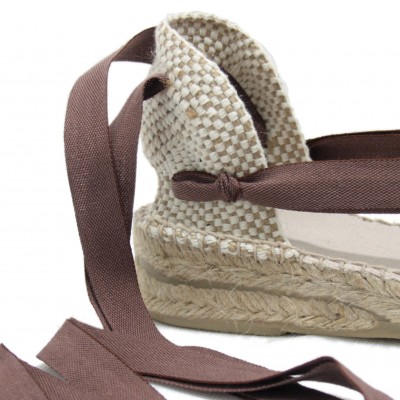 Mid Heel Espadrilles Tres Vetes Dark Brown