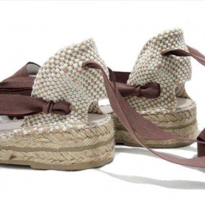 Mid Heel Espadrilles Tres Vetes Dark Brown